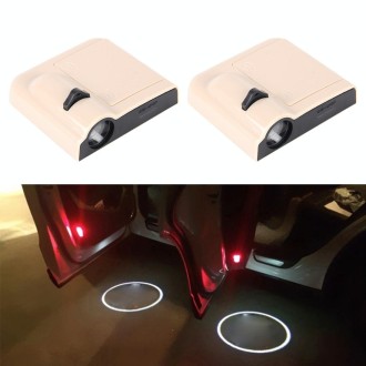 2 PCS LED Ghost Shadow Light, Car Door LED Laser Welcome Decorative Light, Display Logo for JEEP Car Brand(Khaki)