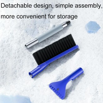 2 In 1 Car Snow Shovel Snow Blowing Brush Car Winter Snow Clearing Tools(Blue)