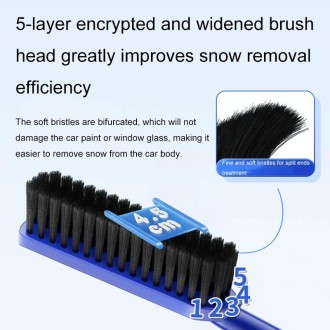 2 In 1 Car Snow Shovel Snow Blowing Brush Car Winter Snow Clearing Tools(Blue)