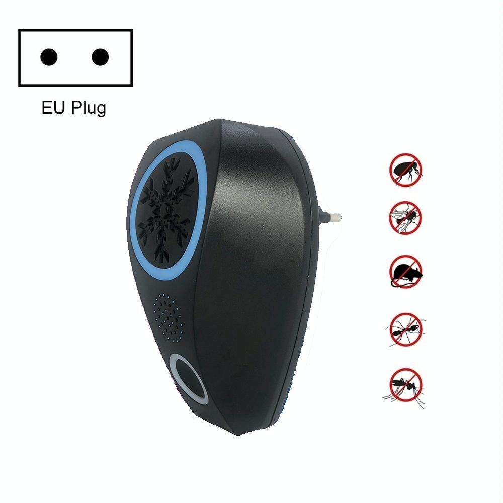 Snowflake Ultrasonic Mosquito Repellent Mouse Repellent, Specification: EU Plug(Black)