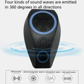 Snowflake Ultrasonic Mosquito Repellent Mouse Repellent, Specification: EU Plug(Black)