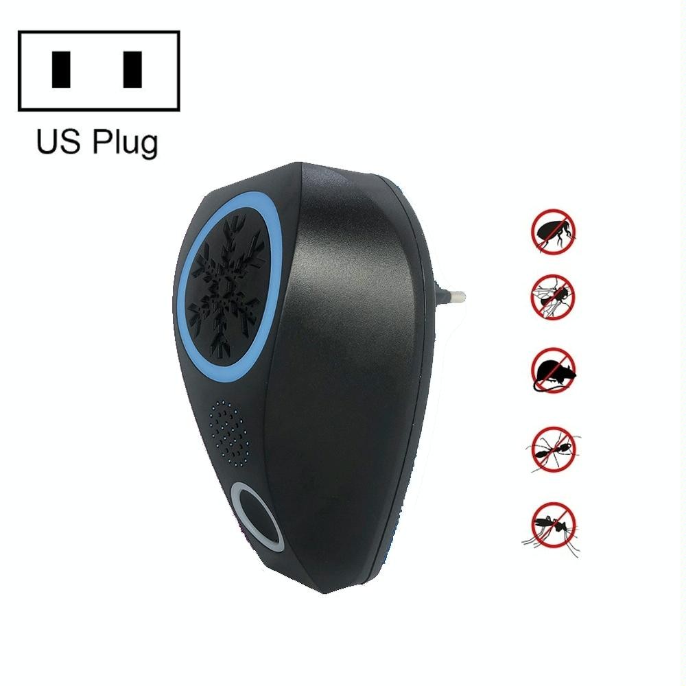 Snowflake Ultrasonic Mosquito Repellent Mouse Repellent, Specification: US Plug(Black)