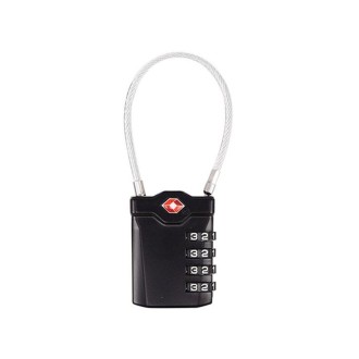 Zinc Alloy Red Dot Luggage Small Padlock Small Mini Code Lock(Black)