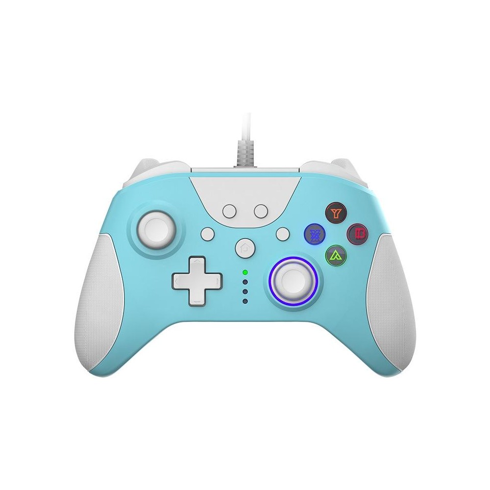 Ajazz AG110 Wired Vibration Sensing Gamepad For Xbox, Cable Length: 2m(White Blue)