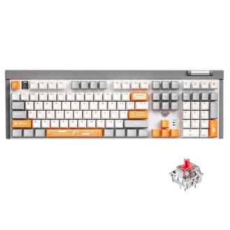 AULA F3050 2.4G Wireless Dual Mode Mechanical Keyboard,Red Shaft(Grey)