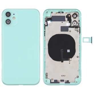 Battery Back Cover (with Side Keys & Card Tray & Power + Volume Flex Cable & Wireless Charging Module) for iPhone 11(Green)