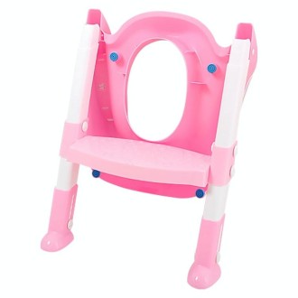 Baby Potty Toilet Chair Training Seat With Adjustable Ladder Infant Anti Slip Folding Toilet Trainer Safety Seats(Pink)