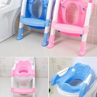 Baby Potty Toilet Chair Training Seat With Adjustable Ladder Infant Anti Slip Folding Toilet Trainer Safety Seats(Pink)