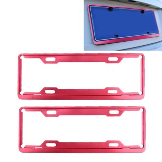 2 PCS Car License Plate Frames Car Styling License Plate Frame Aluminum Alloy Universal License Plate Holder Car Accessories(Red