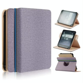 For 6 inch Rotating Universal Leather Tablet Case(Purple)