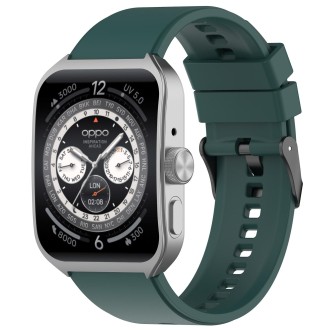 For OPPO Watch 4 Pro 22mm Solid Color Silicone Watch Band(Dark Green)