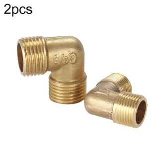 LAIZE 2pcs External Thread Plumbing Copper Pipe Fittings, Caliber:1 Point(Elbow)