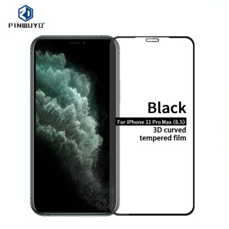 For iPhone 11 Pro Max  PINWUYO 9H 3D Curved Tempered Glass Film(Black)