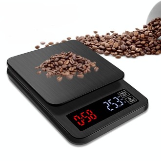 Household Hand-Pushed Coffee Scale USB-Powered Smart Kitchen Scale With Timing, Specification: 5kg/0.1g