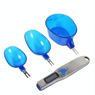 Digital Spoon Scale LCD Display Bulk Food Digital Measuring Tool Scale Range: 500/0.1g, Scoops Amout:3 PCS