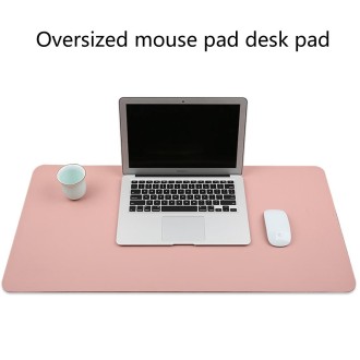 Multifunction Business PU Leather Mouse Pad Keyboard Pad Table Mat Computer Desk Mat, Size: 80 x 40cm(Pink)