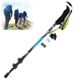 KODENOR Outdoor Mountaineering Portable Foldable Carbon Fibre Straight Handle Alpenstocks Trekking Poles, Length : 63-135CM (Bla