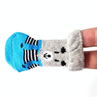 2 Pairs Cute Puppy Dogs Pet Knitted Anti-slip Socks, Size:L (Green Eyes)