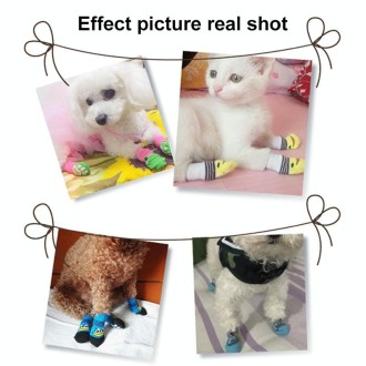 2 Pairs Cute Puppy Dogs Pet Knitted Anti-slip Socks, Size:L (Green Eyes)