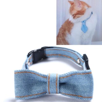 4 PCS Pet Cowboy Bow Tie Collar Cats Dogs Adjustable Tie Collars Pet Accessories Supplies, Size:S 16-32cm, Style:Big Bowknot(Lig