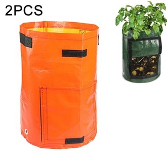 2 PCS 7 Gallons Potato Planting PE Bags Woven Fabric Bags Cultivation Garden Pots Vegetable Planting Bags Grow Bags Farm Garden 