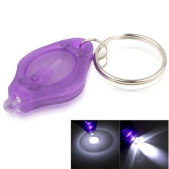 Mini LED Flashlight, White Light, Keychain Function, On/Off Switch & Pressure Switch(Purple)