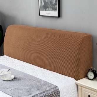 Polar Fleece Elastic Full Covered Headboard Dust Cover, Size:120cm(Titanium Coffee)