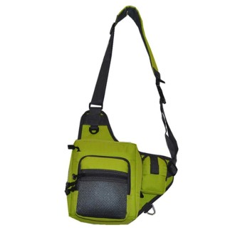 Outdoor Fishing Supplies Oxford Cloth Tricolor Fishing Crossbody Bag(Green)