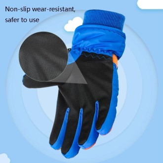 2020KL Cartoon Dinosaur Pattern Children Anti-Slip And Waterproof Ski Gloves Windproof and Warm Gloves for Cycling Sports, Colou