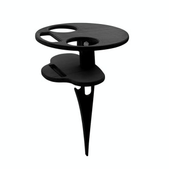 Outdoor Portable Folding Wine Table Outdoor Beach Table, Colour: Double Layer Black