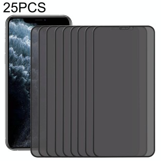For iPhone X / XS 25pcs Anti-peeping Plasma Oil Coated High Aluminum Wear-resistant Tempered Glass Film