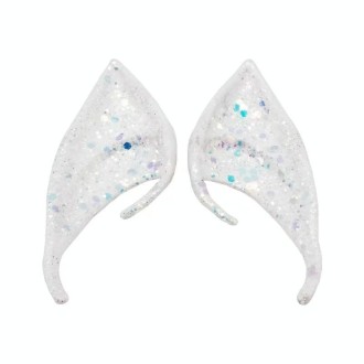 1pair Latex Elf Ears With Glitter Halloween Party Pixie Ears Cosplay Props 10cm Flash Pink