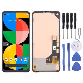 For Google Pixel 5a 5G G1F8F G4S1M TFT LCD Screen with Digitizer Full Assembly, Not Supporting Fingerprint Identification (Black