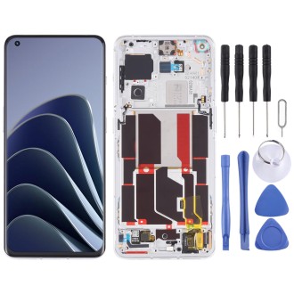 For OnePlus 10 Pro NE2210 Digitizer Full Assembly with Frame Original LCD Screen (Silver)