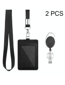 2 Sets ZT-6330 3 in 1 PU Leather ID Card Retractable Buckle Halter Protective Case