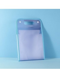 Business Office Folder Portable Vertical Organ Briefcase(Light Blue)