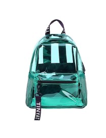 TINYAT T9051 Ladies Jelly Bag Waterproof PVC Transparent Backpack Beach Travel Backpack(Green)