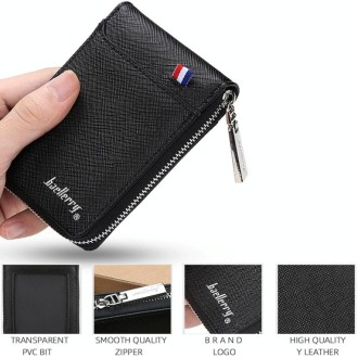 Baellerry Large-capacity Multi-card Slot Organ Card Bag Mini Zip Coin Purse(Black)