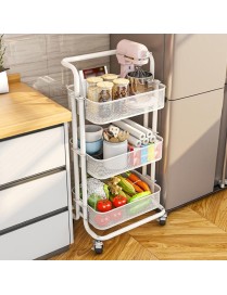 HP211015 Multifunctional Kitchen Storage Rack with Pulley(White)