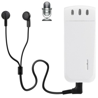 WR-16 Mini Professional 8GB Digital Voice Recorder with Belt Clip, Support WAV Recording Format(White)