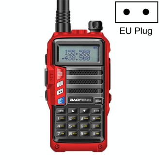 Baofeng BF-UV5R Plus S9 FM Interphone Handheld Walkie Talkie, EU Plug(Red)