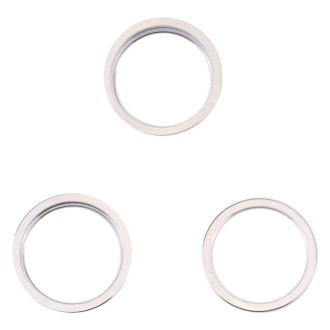 For iPhone 14 Pro Max 3PCS Rear Camera Glass Lens Metal Outside Protector Hoop Ring(Silver)