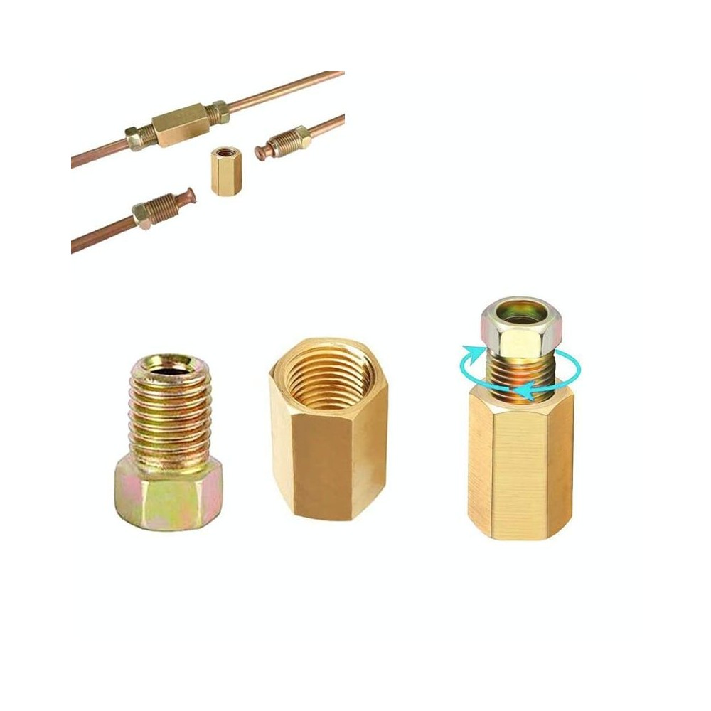 Replacement Brass Brake Line Accessories, Size: 3/8-24 Thread 3/16 Tube