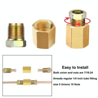 Replacement Brass Brake Line Accessories, Size: 3/8-24 Thread 3/16 Tube