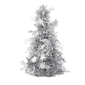 Mini Desktop Christmas Tree Hotel Shopping Mall Christmas Decoration, Size: With Five-pointed Star(Silver)