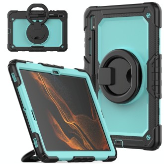 For Samsung Galaxy Tab S8+ / S7+ Bracelet Holder Silicone + PC Tablet Case(Light Blue)