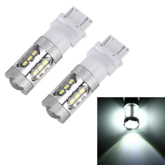 2 PCS T25 / 3157 5W 250LM 6000K Car Auto Brake Lights 16LEDs SMD-2835 Lamps, DC 12V (White Light)