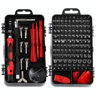 135 in 1 DIY Mobile Phone Disassembly Tool Clock Repair Multi-function Tool Screwdriver Set(Black Red)