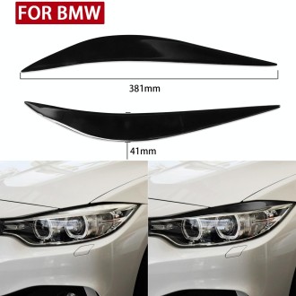 Pair Car Lamp Eyebrow Soft Decorative Sticker for BMW 4 Series F32/F33/F36 2012-2017, M3 F80 & M4 F82/F83 2014-2016 (Black)