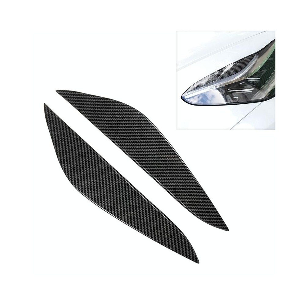 Car Headlight Eyebrow for Tesla Model 3(Carbon Fiber Black)